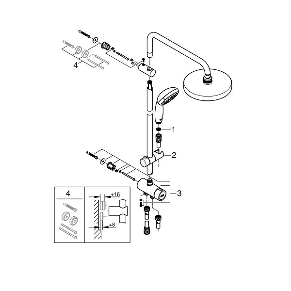 Душевая система Grohe Tempesta System 200, артикул 27389002 - фото 3